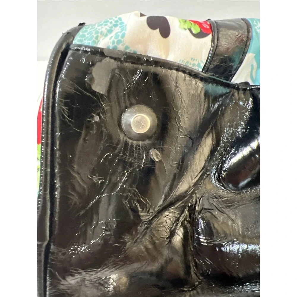 Betseyville  Skull Rose Print Hobo Shoulder Bag Studded Betsey Johnson Y2K